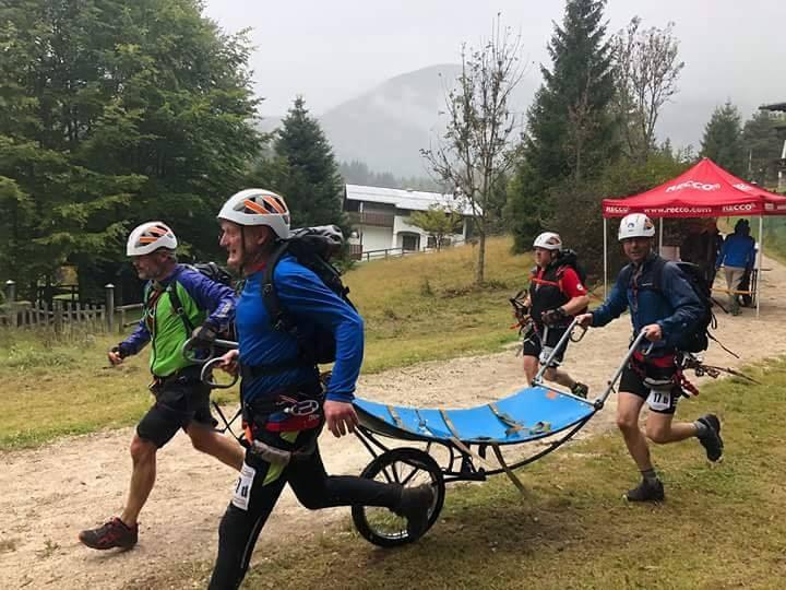 Team members finishing the Dolomiti Rescue Race