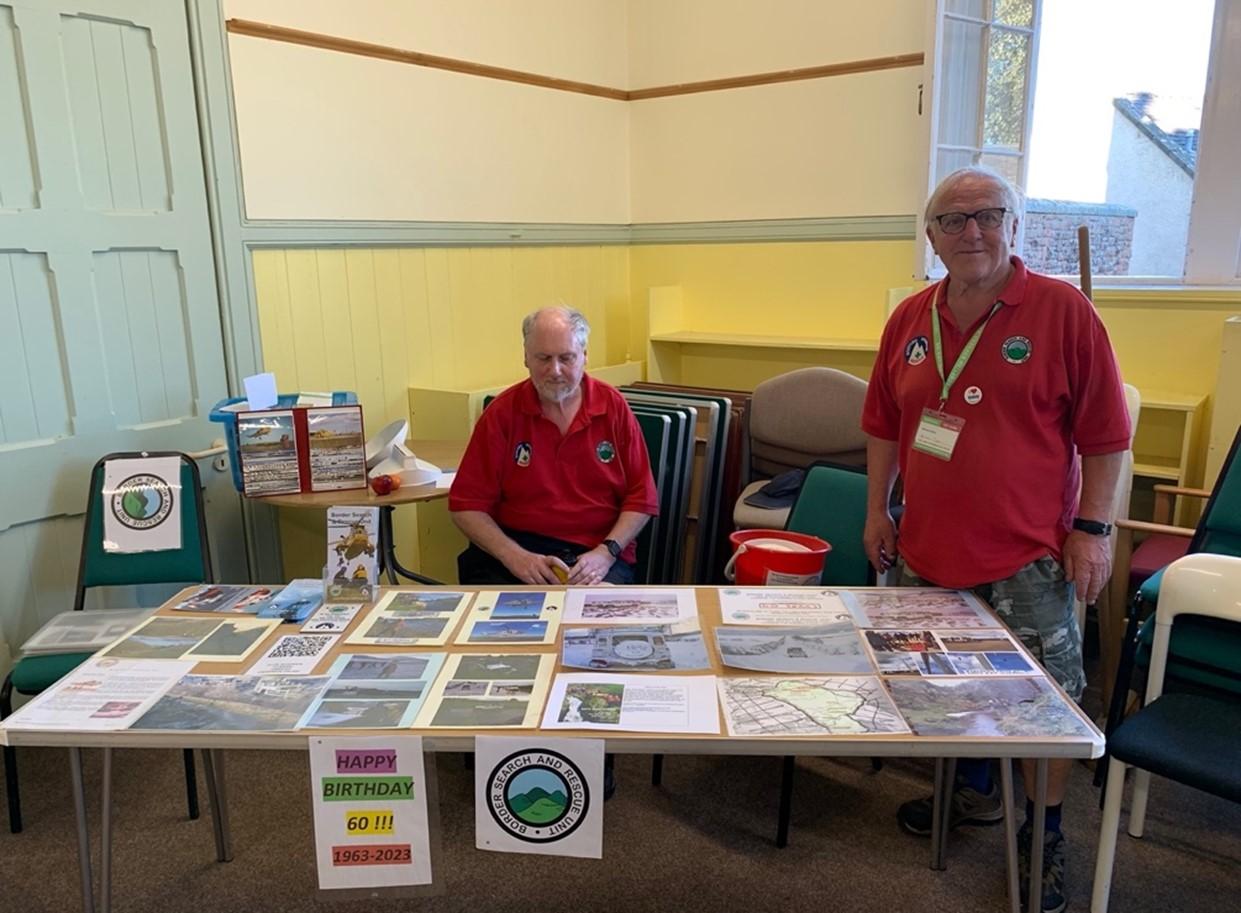 Kevin Sterrick and Brian Tyson welcoming walkers at the Borders Walking Festival