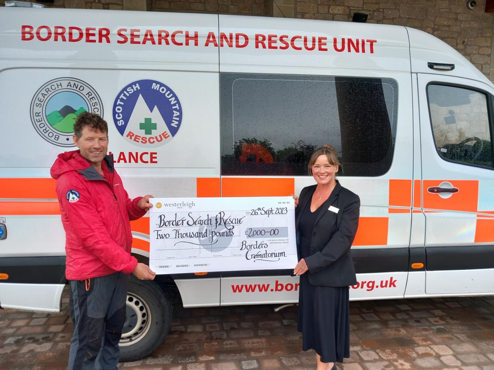 Borders Crematorium Cheque presentation