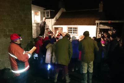 Carol singing at Maxton