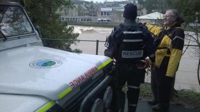 BSARU look at the swollen Teviot, Hawick